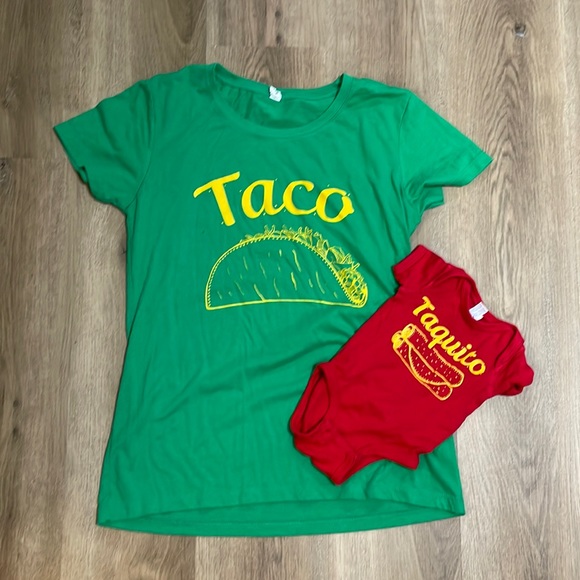 Tops - Mommy and me,  taco and taquito shirts